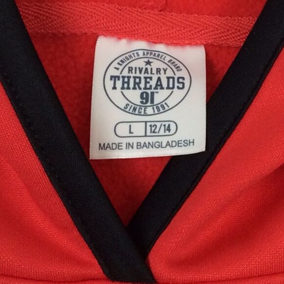 Rivalry Threads 91 NCAA Maryland Terrapins Hoodie Sweatshirt Boys Size L Red NWT - Picture 2 of 10